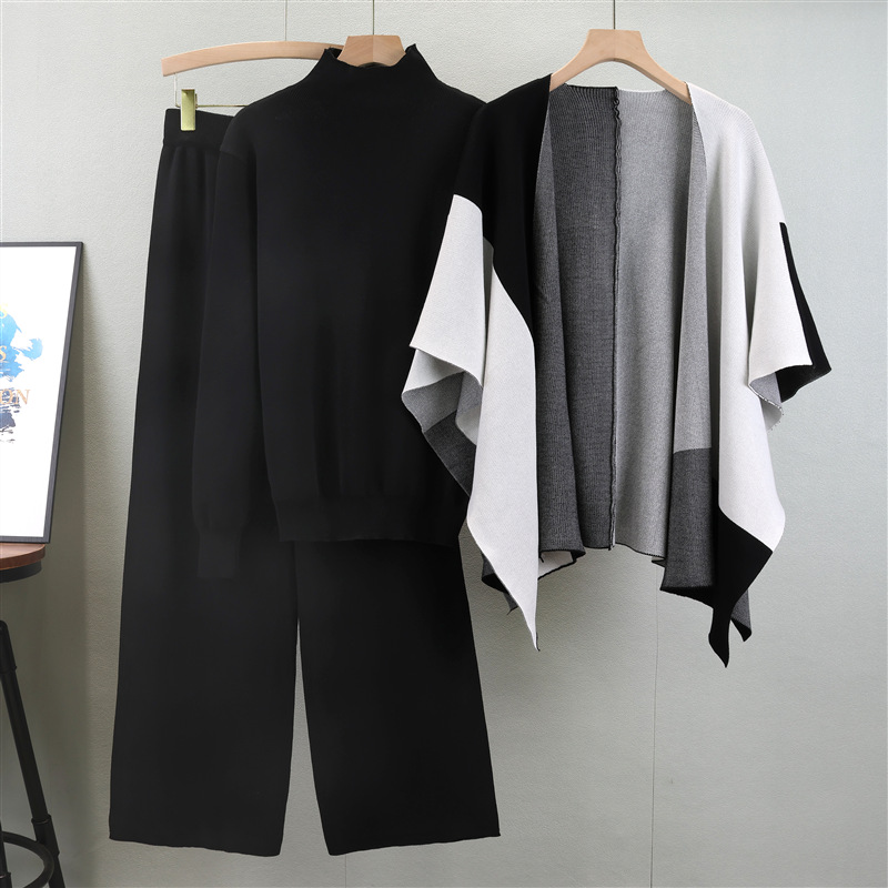 Cashmere Set Apricot Black Khaki Camel Brown Black One Size