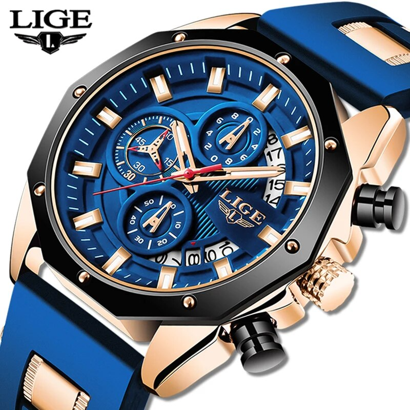 Men's Watch Sapphire Gold Onyx Gold