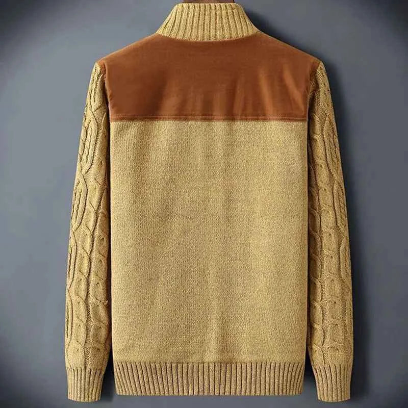Men's Wool Cardigan Camel Winter Navy Blue