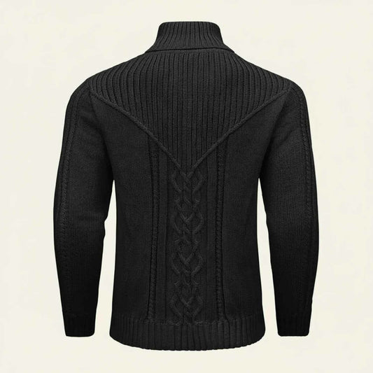 Men's Cable Knit Cotton Ribbed Long Sleeve Cable-knit Pullover