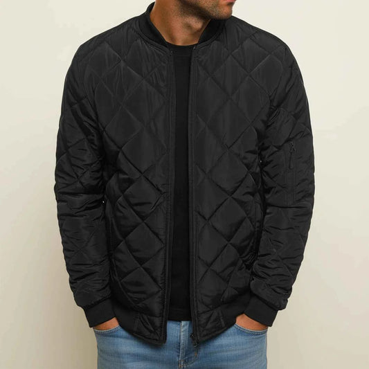 Men's Polyester Ribbed Jacket Winter Essential Outerwear