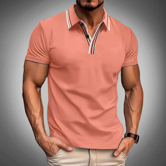 Men's Contrast Trim Polo Shirt Orange