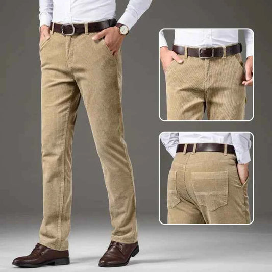 Men's Corduroy Pants - Stylish and Comfortable Khaki