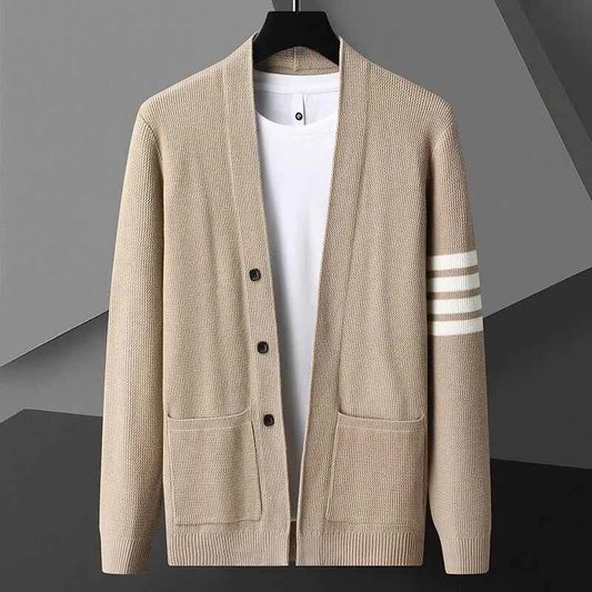 Men's Wool Blend Button-front Ribbed Hem Cardigan Winter