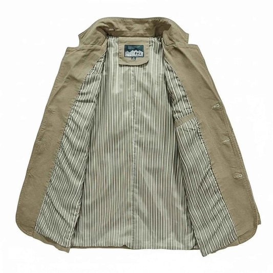Men's Notch Lapel Three Button Flap Pocket Lined Blazer