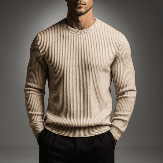 Men's Rib-Knit Sweater Khaki
