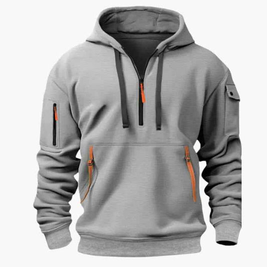 Men's Versatile All-Season Utility Hoodie Light Gray