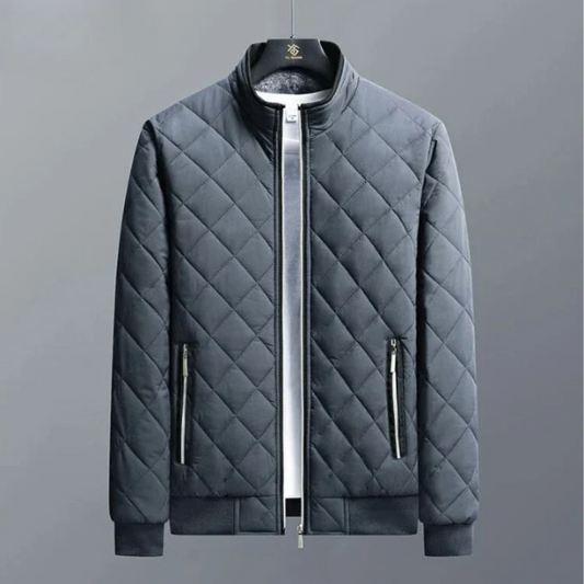 Men's Black Windproof Water Repellent Ribbed Cuff Padded Jacket Grey