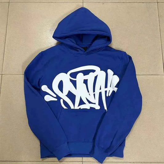 Men's Cotton Blend Hoodie Winter Essential Knitwear Collection Blue