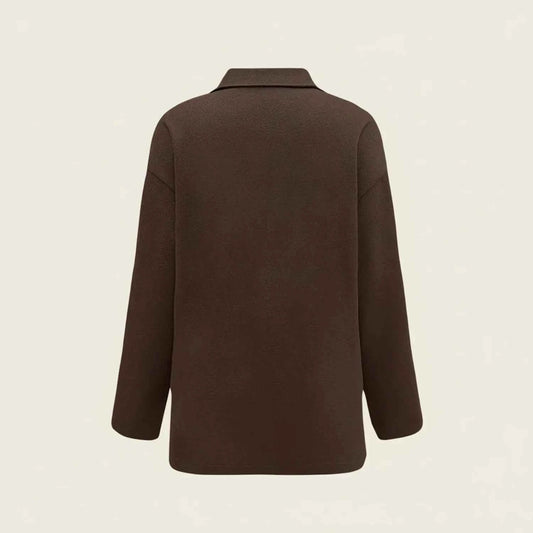 Women's Cotton Blend Relaxed Fit Collared Overshirt Jacket