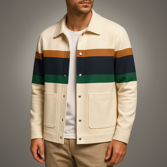 Men's Knit Polyester Button Front Collar Pockets Solid Orange Cardigan