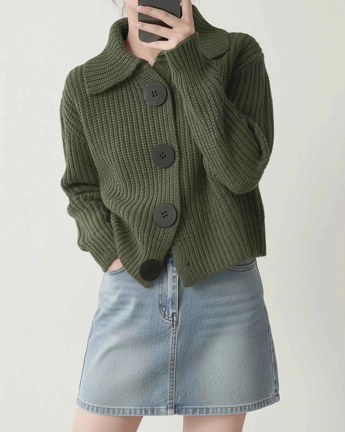 Women's Acrylic Sweater Oversized Ribbed Trim Orange Winter Green One Size Fits All