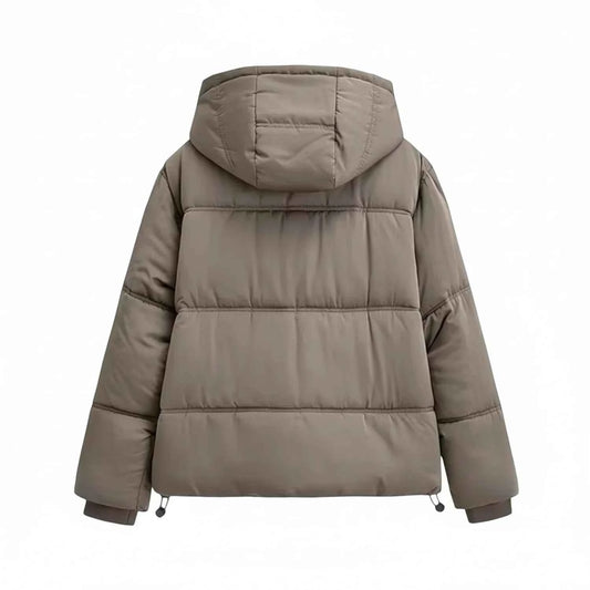 Women's Hooded Puffer Padded Quilted Winter Lined Jacket