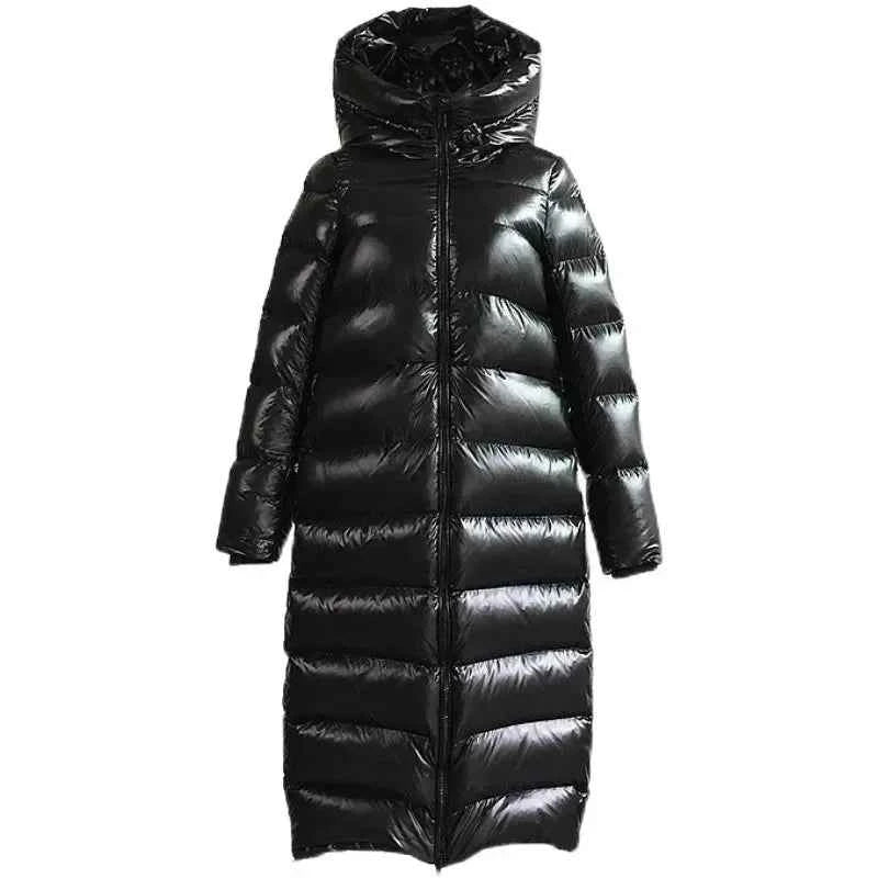 Women's Polyester Coat Slim Fit Pockets Black Winter