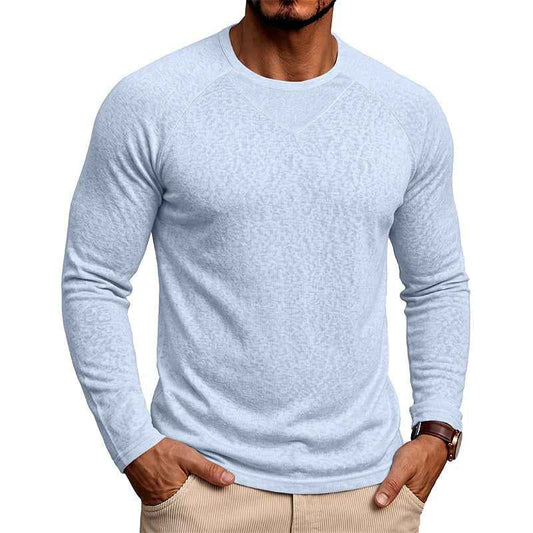 Men's Raglan Sleeve Crew Neck Sweatshirt Light Blue