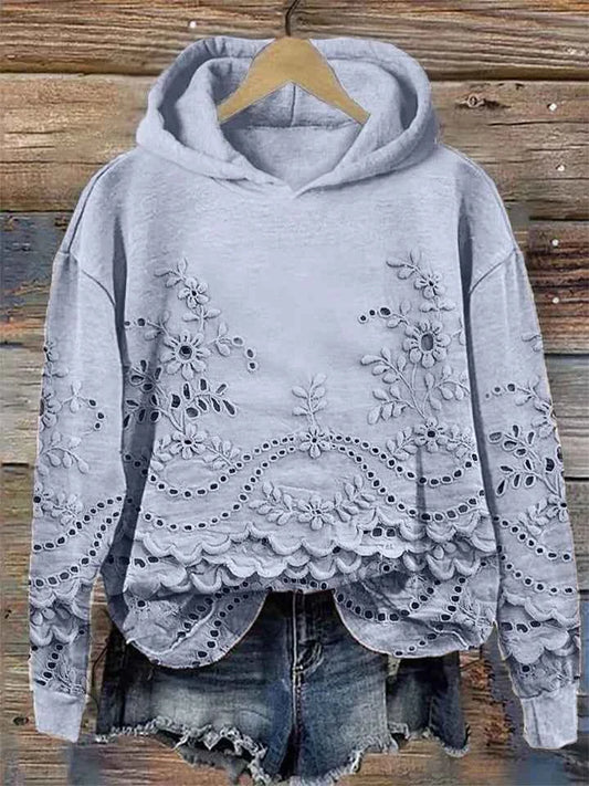 Women's Cotton Long Sleeve Relaxed Fit Hood Fitted Solid Pink Hoodie Blue