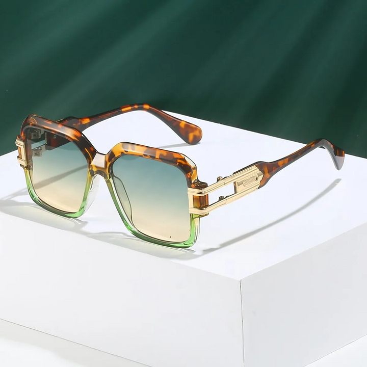 Vintage-Inspired Retro Sunglasses Turqoise Leopard