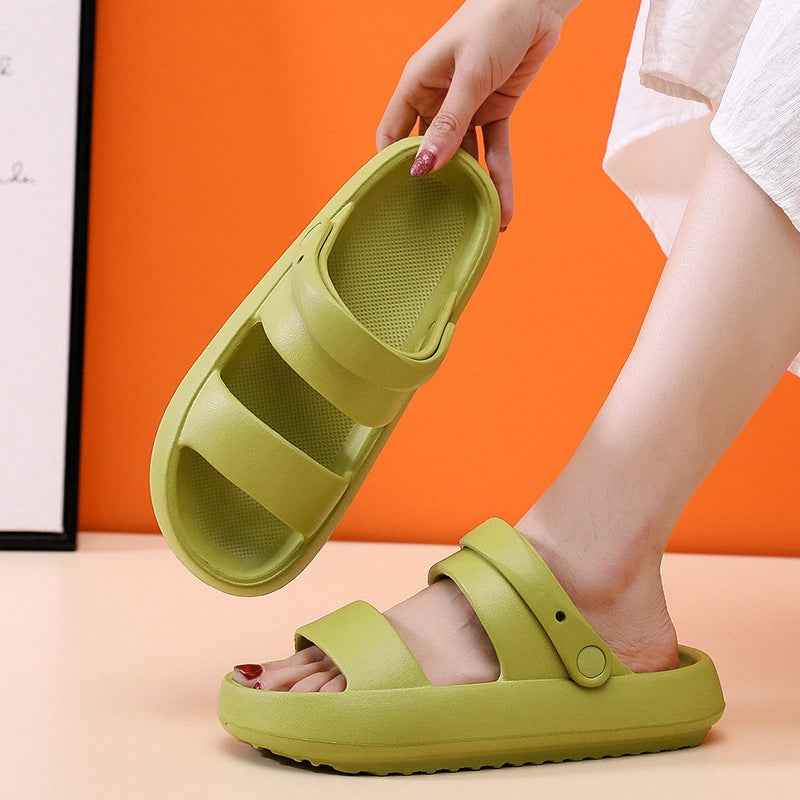 Adjustable Shoes For Women Men Sandals 3cm Thick Bottom Slippers Outdoor Light green