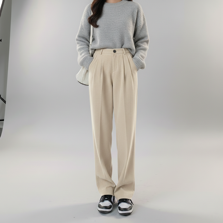 Women's Corduroy Pants - Stylish and Comfortable Beige