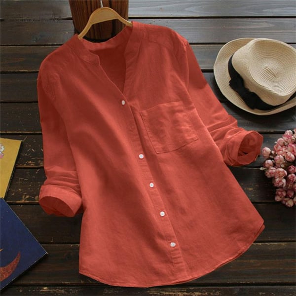 Women's Relaxed Fit Button-Up Blouse