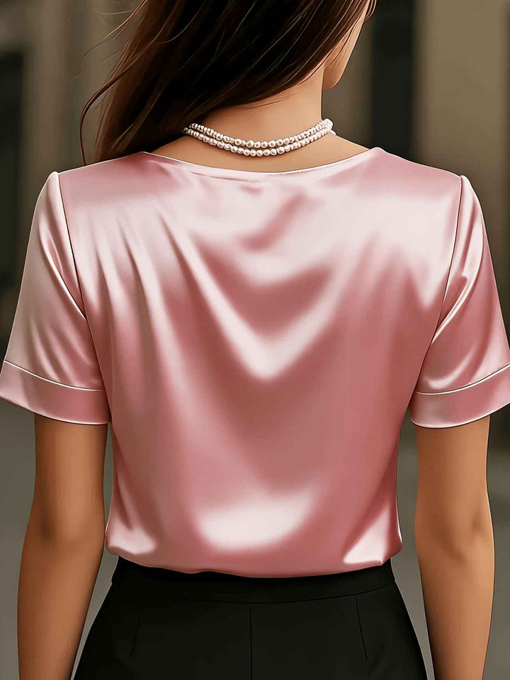 Women's Draped V-Neck Blouse