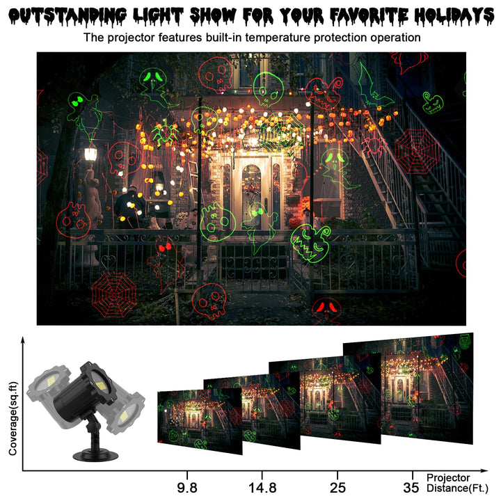 Halloween's Outdoor Laser Projector with Remote Control for Displays