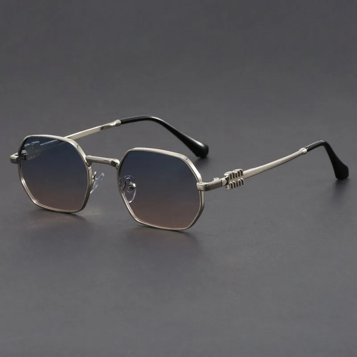 Hexa-Core Stylish Sunglasses Silver Blue