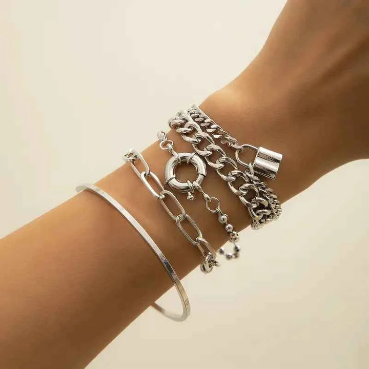 Chic Elegance Bracelet Set Silver