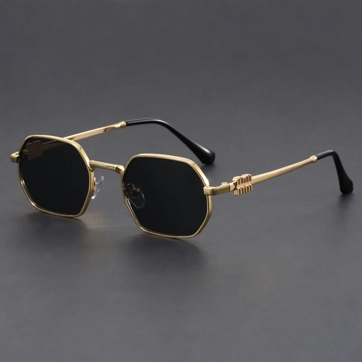 Hexa-Core Stylish Sunglasses Gold Black