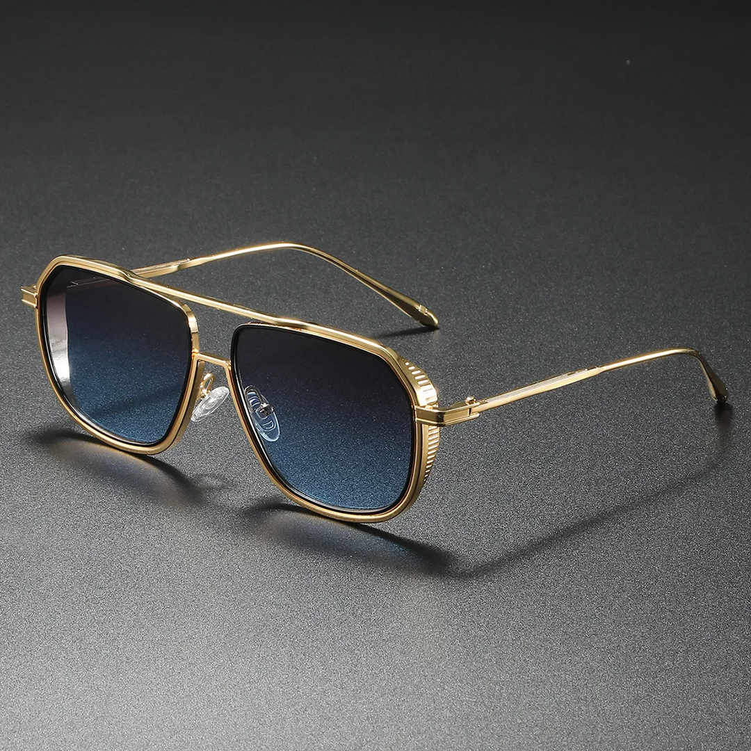 Stylish Mykonos-Inspired Sunglasses Gold Blue