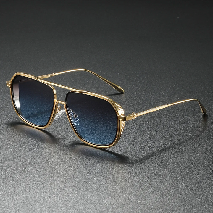 Stylish Mykonos-Inspired Sunglasses Gold Blue
