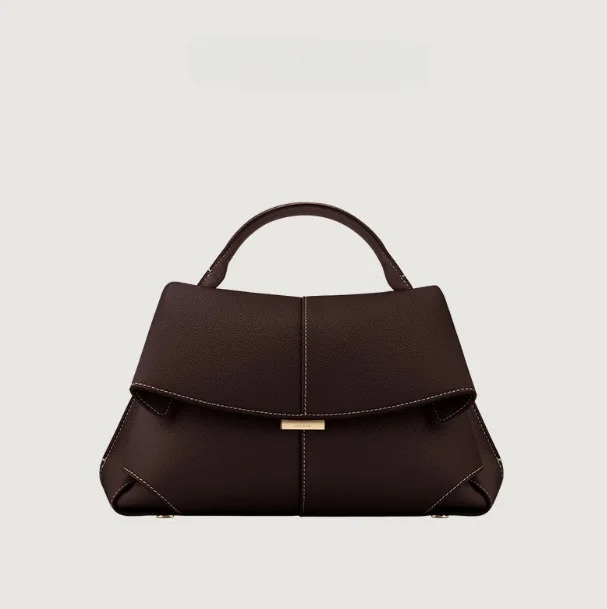 Versatile Two-Way Handbag for Stylish Convenience Dark Brown