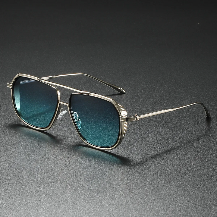 Stylish Mykonos-Inspired Sunglasses Silver Blue
