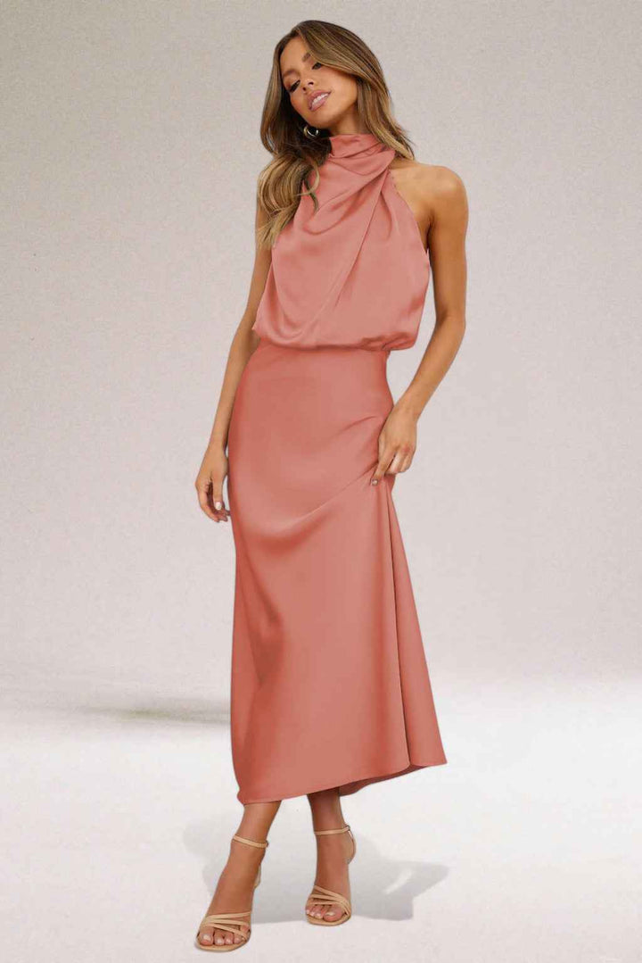 Flavia | Glamorous Dress with Halter Neckline Mauve
