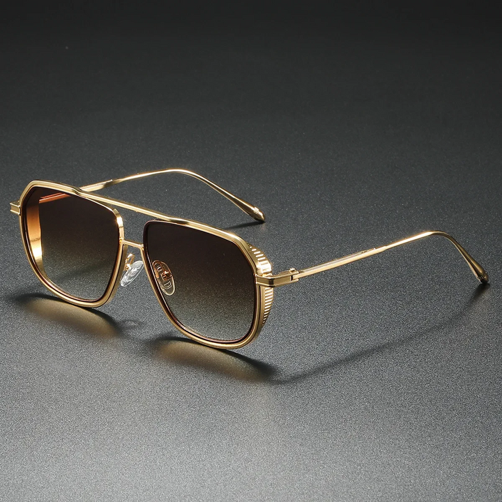 Stylish Mykonos-Inspired Sunglasses Gold Tea