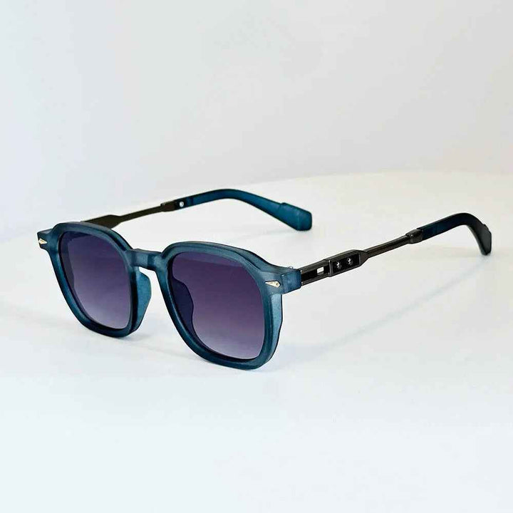 Retro Urban Crest Sunglasses for Stylish Look Deep Blue