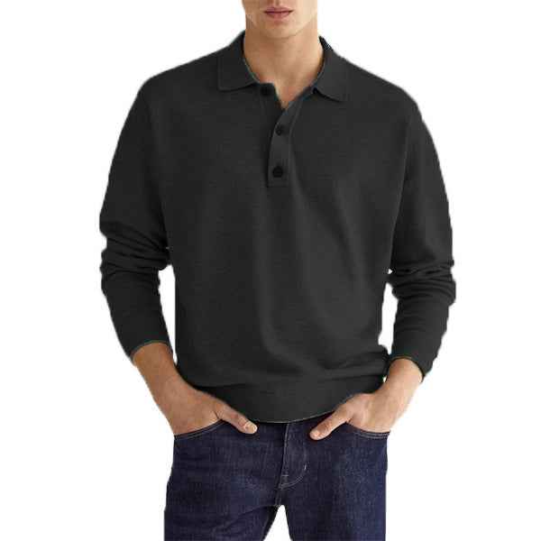 Men's Long Sleeve Polo Shirt Black