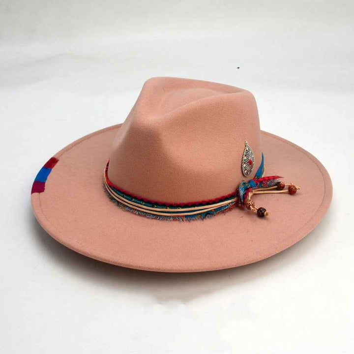 Wool-like Autumn And Winter Felt Cap British Woolen Hat Pendant Pink LorXL