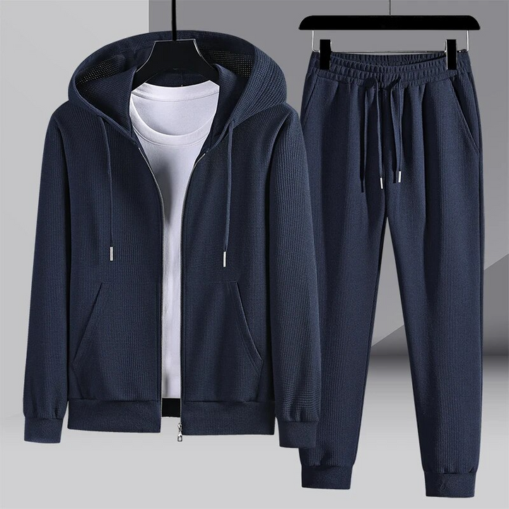 Cozy Waffle-Knit Loungewear Set Deep Navy
