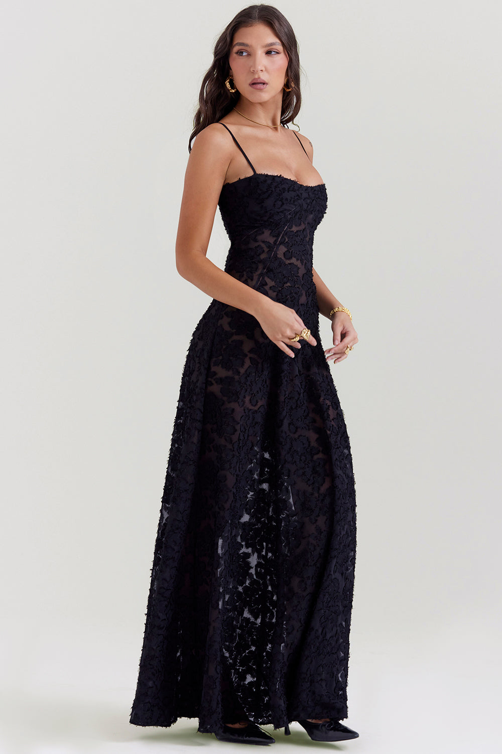 Charline | Women's Elegant Embroidered Maxi Dress