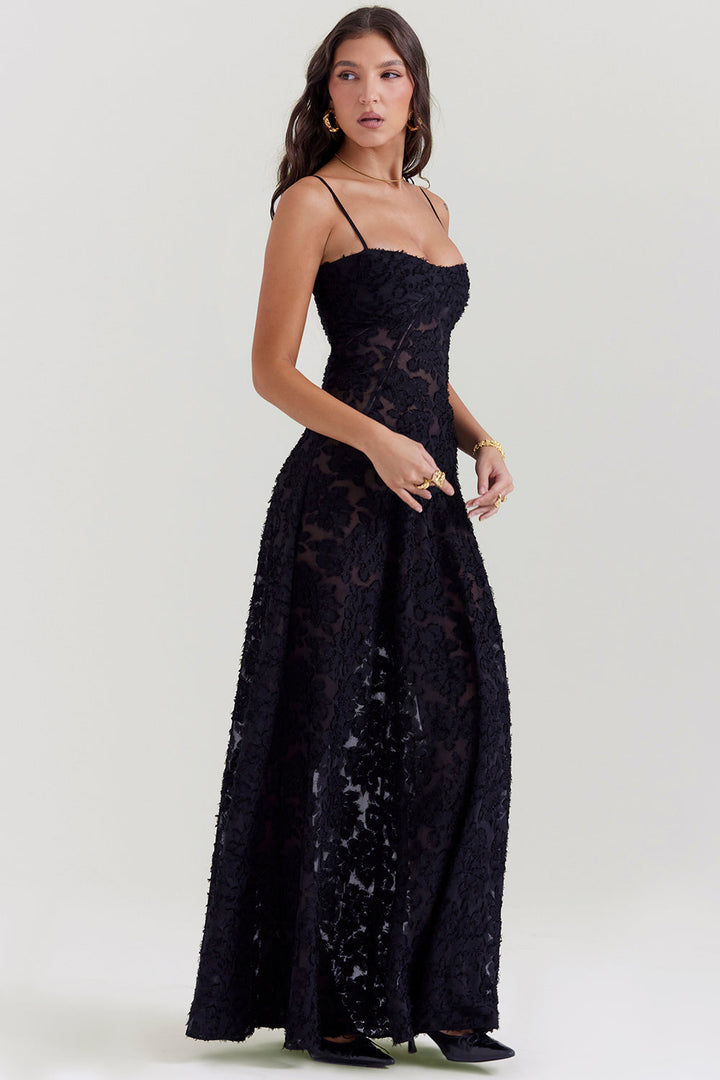 Charline | Women's Elegant Embroidered Maxi Dress