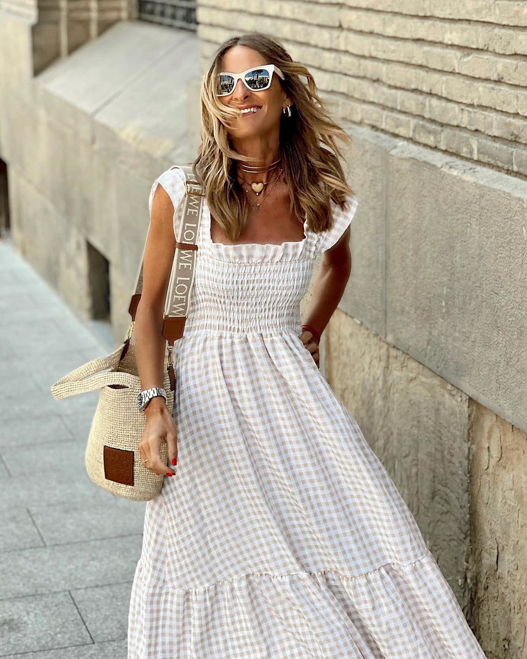 Christine | Women's Elegant Sleeve Smocked Maxi Dress