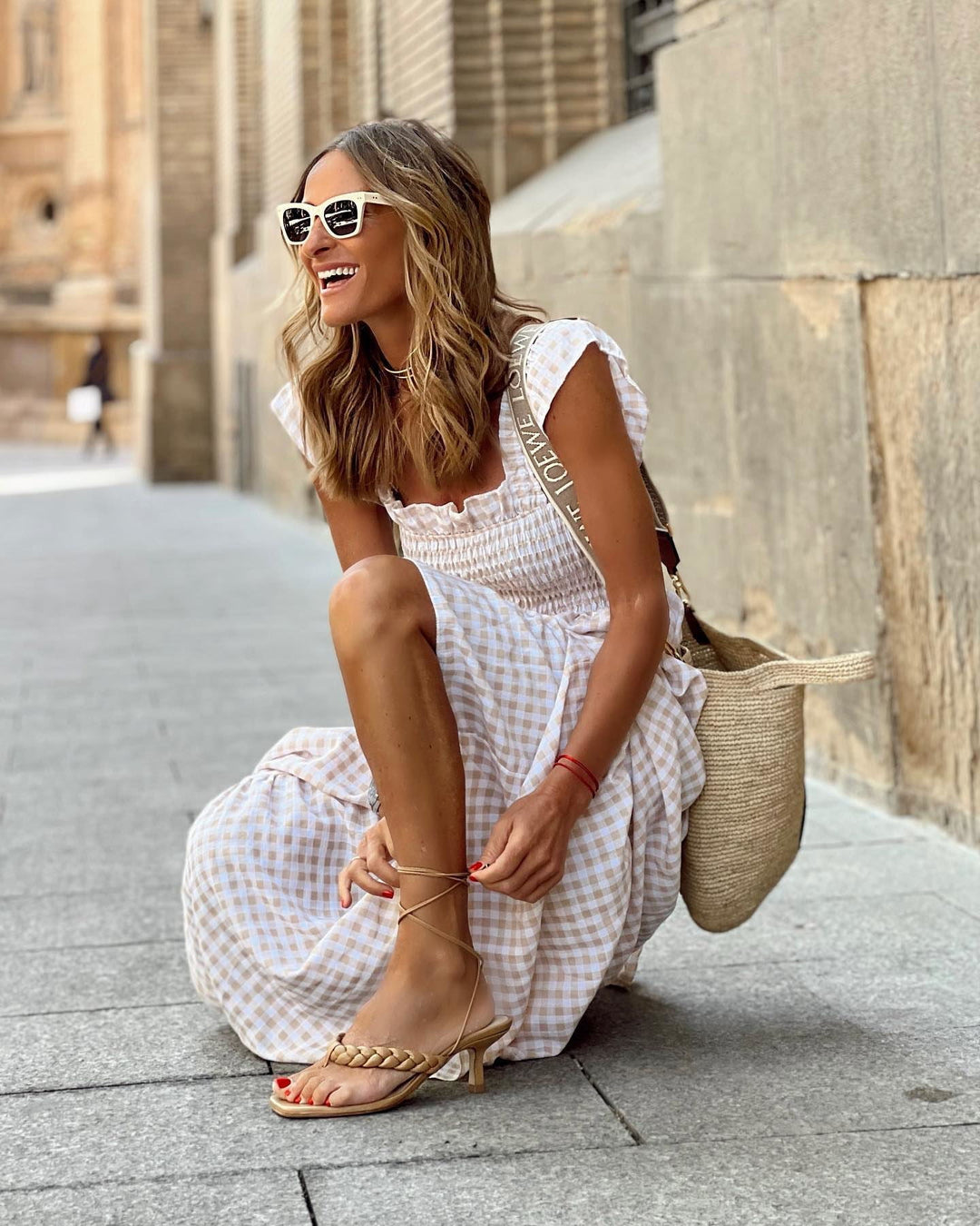 Christine | Women's Elegant Sleeve Smocked Maxi Dress