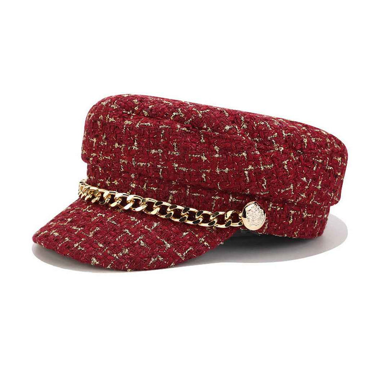 Octagonal Hat Cap - Stylish, Versatile Design for Unique Fashion Statements Red