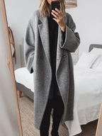 Women's Stylish Long Warm Coat Grey