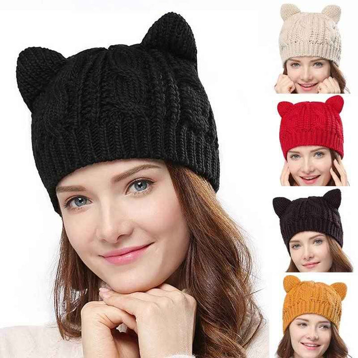 Handmade 3D Cat Ear Beanie – Stay Cozy and Cute This Winter!