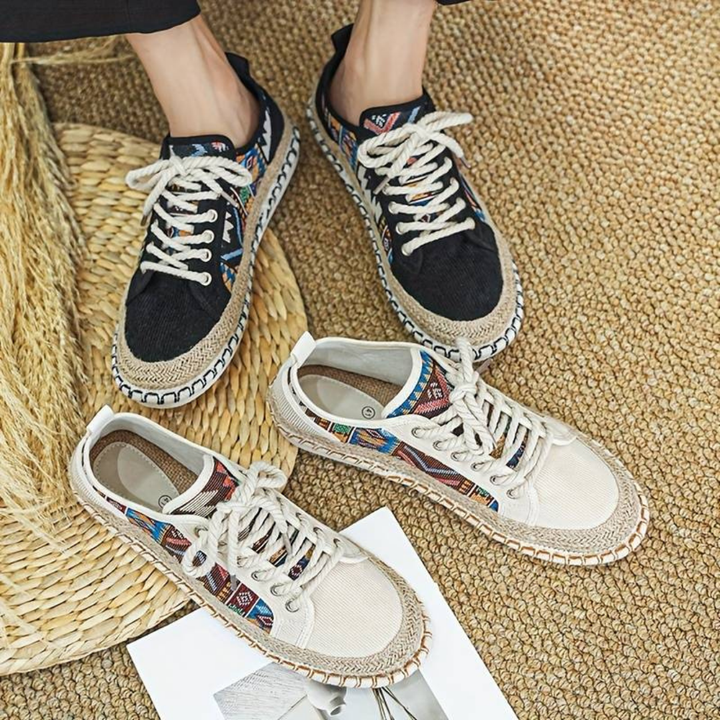 Men's Comfortable Printed Lace-Up Sneakers
