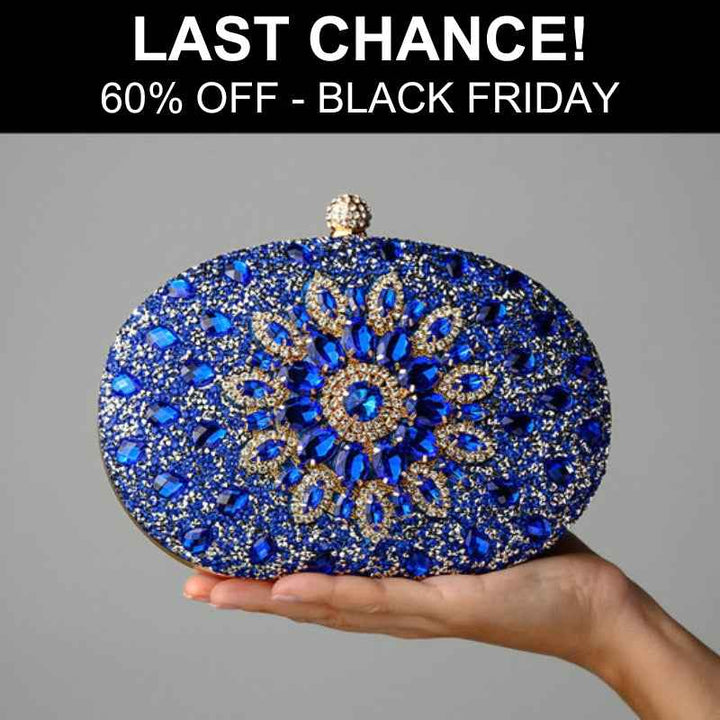 Elegant Azure Diamond Clutch Purse