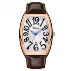 Elegant Leather Timepiece Brown Gold