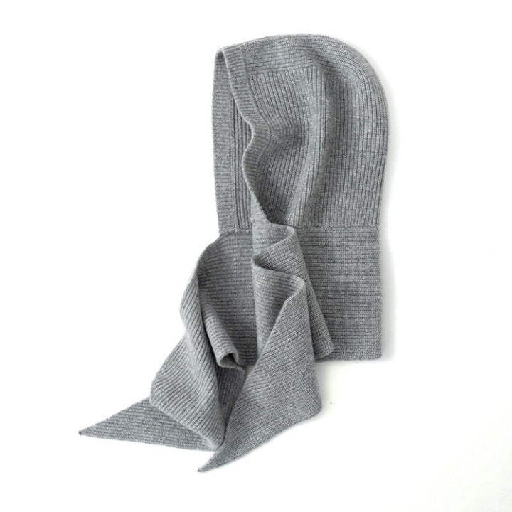 Ribbed Wrap Front Hooded Top | Slim Fit Solid Design Gray